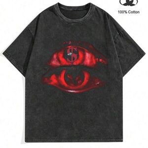 Graphic Tee with Red Eye Design